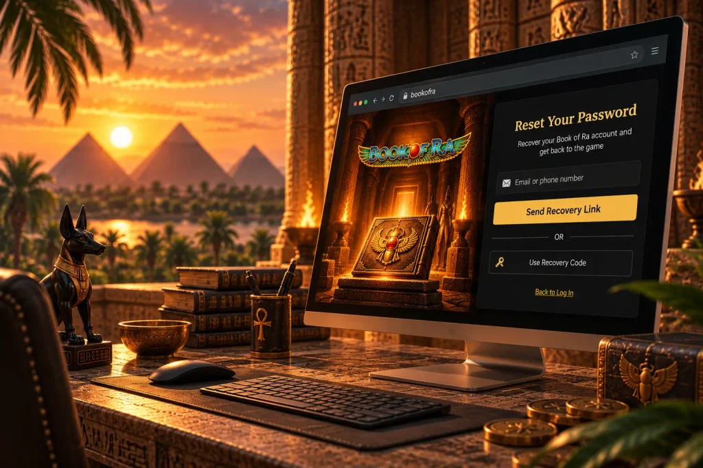 Book of Ra account recovery and password reset