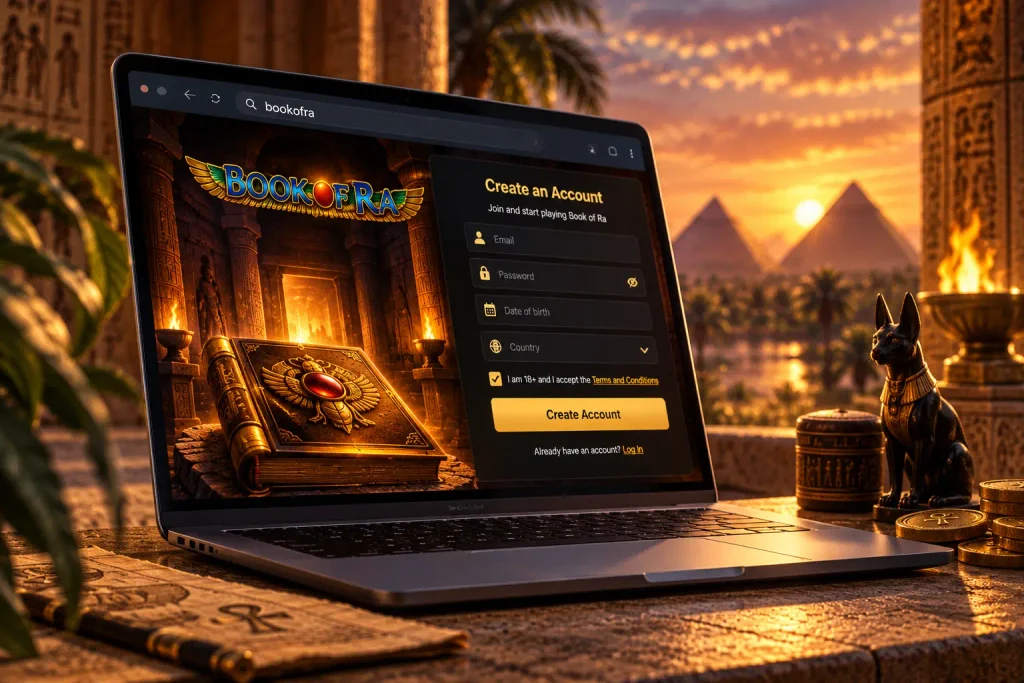 Book of Ra registration and account sign up
