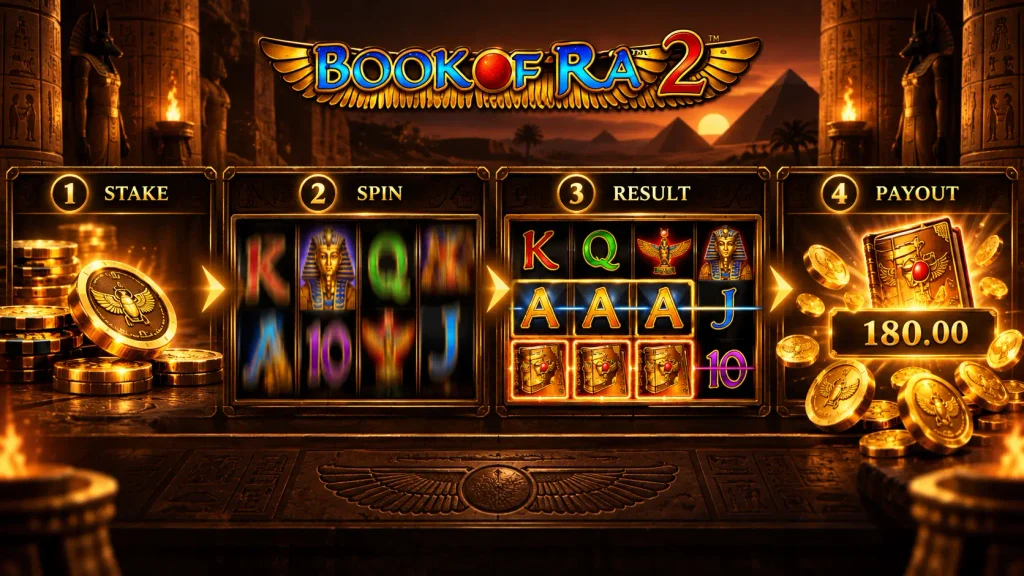 Book of Ra 2.0 stake and spin controls
